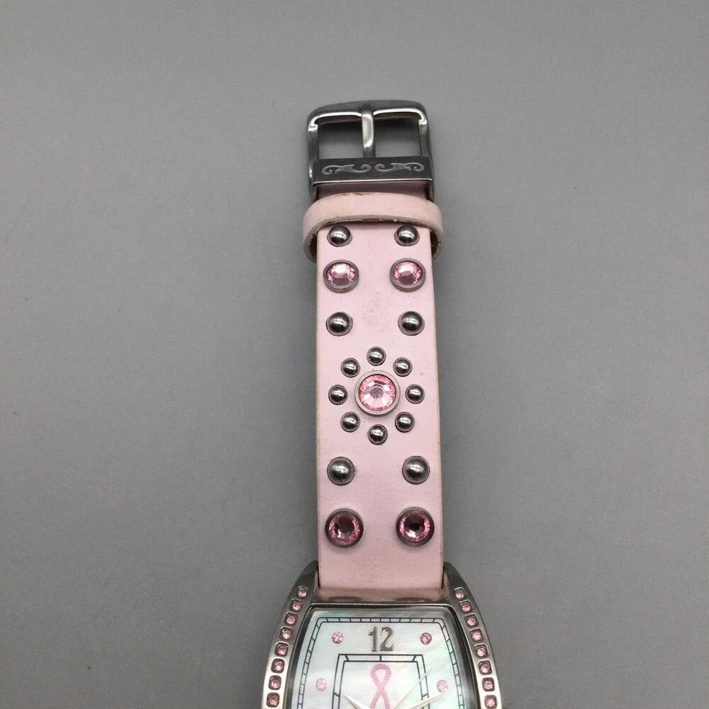 Montana Womens Watch 28mm Pink Crystals Breast Cancer Awareness New Battery